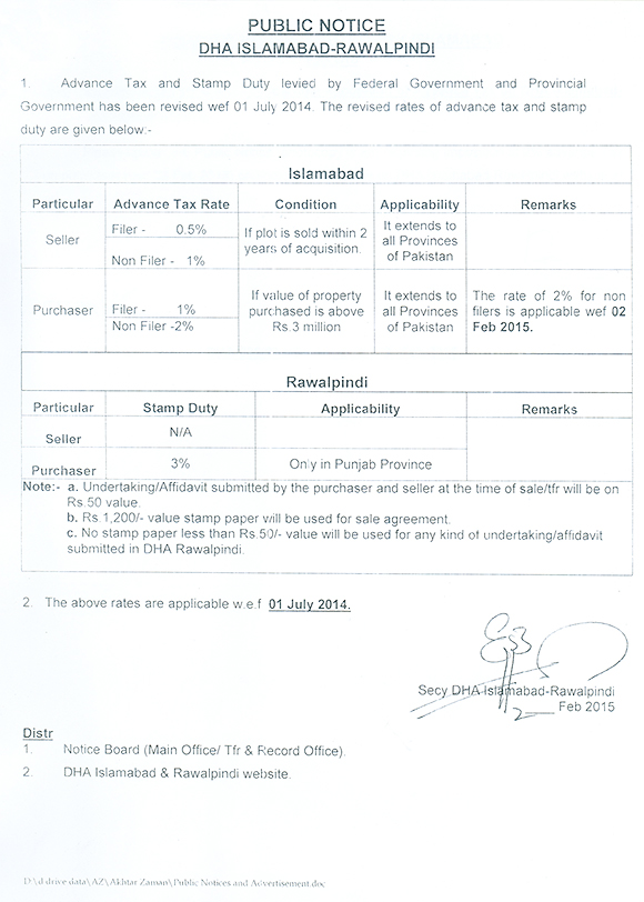 Imposition of 2% advance tax on purchaser (wef 02 Feb 2015) on immovable property