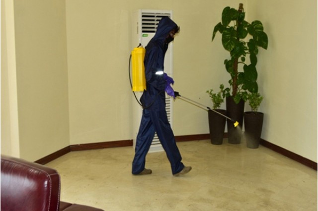 Disinfecting offices Phase 1 - Closed Localities / Small Spaces – with Hand Pump Spray